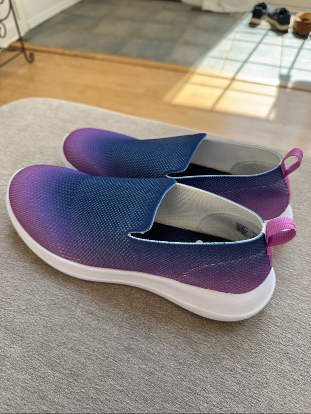Athletic Works Slip-On Gradient Knit Shoes in Blue and Purple